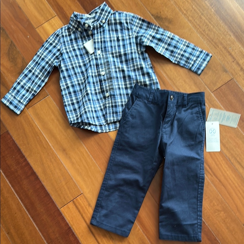 Ralph Lauren 18 months Plaid Blue Kids Shirt